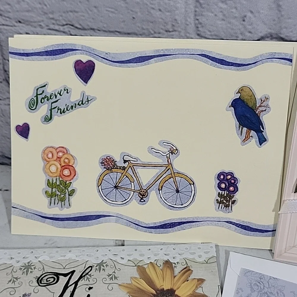 Greeting Note Cards Lot Of 4 All Different Blank Inside With Envelopes